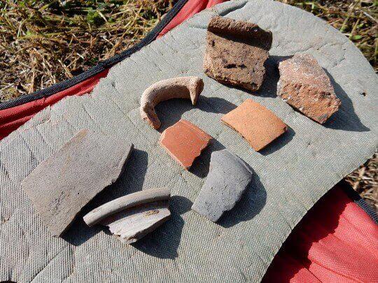 pot fragments from Sarrat Bottom