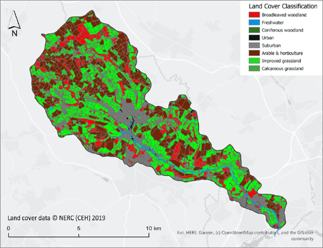 Map of Chess catchment showing land classification