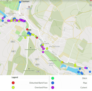 Map of Mud Spotter locations around Chesham